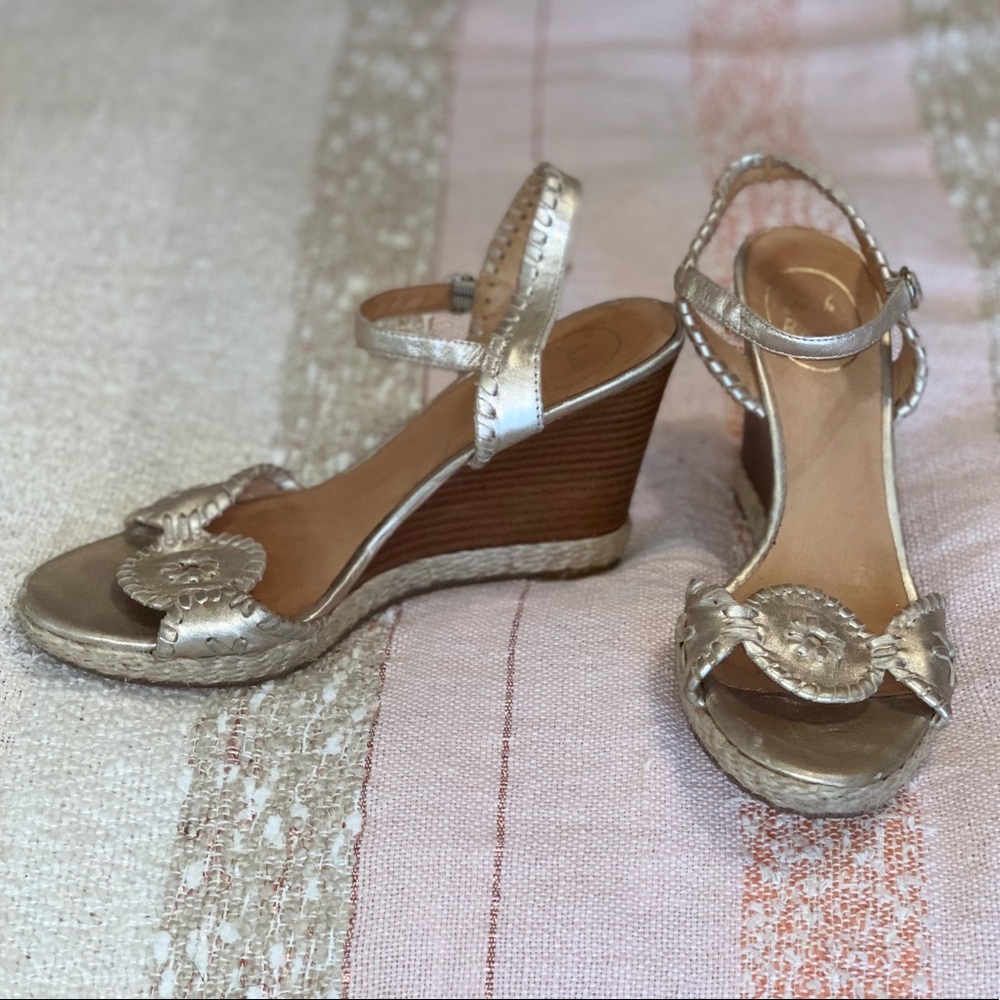 Jack Rogers Platinum Wedges
